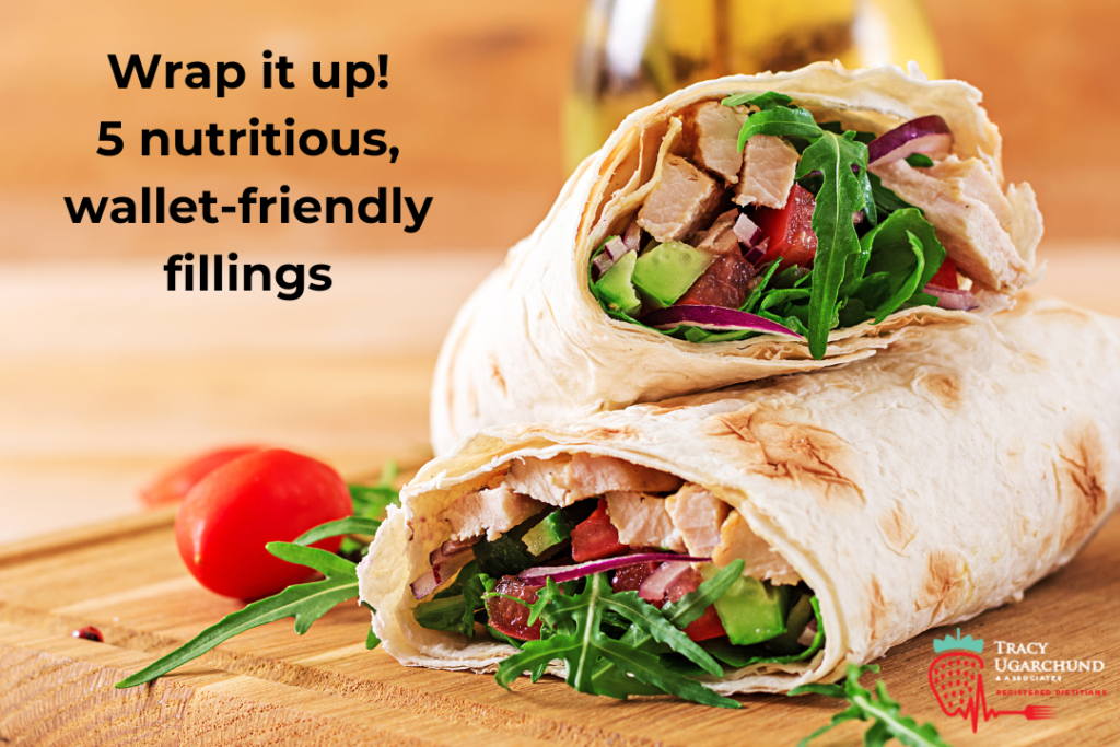 filled wraps on a plate